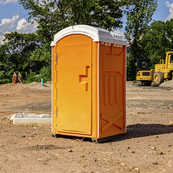 how often are the portable restrooms cleaned and serviced during a rental period in Parks AR